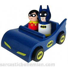 Bif Bang Pow! Batmobile with Classic Batman and Robin Pin Mate Wooden Figure Set B01N4V4R23